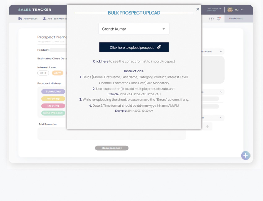 Features | Sales Tracker
